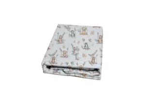 PRZEŚCIERADŁO BAWEŁNIANE Z GUMKĄ wzór  huśtawka