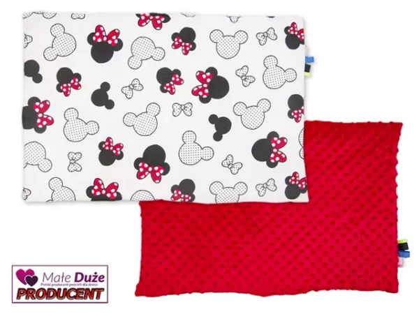 poszewka na poduszkę BAWEŁNA I MINKY wzór czerwień myszka