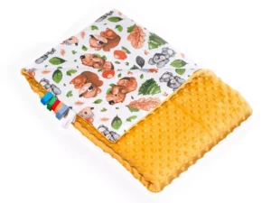 Kocyk MINKY bawełna Miód Zwierzątka