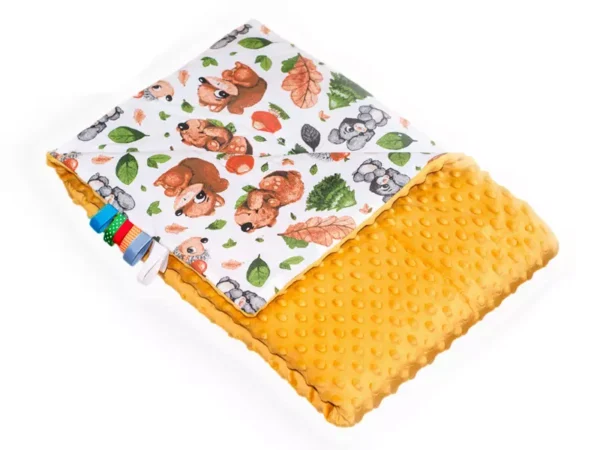 Kocyk MINKY bawełna Miód Zwierzątka