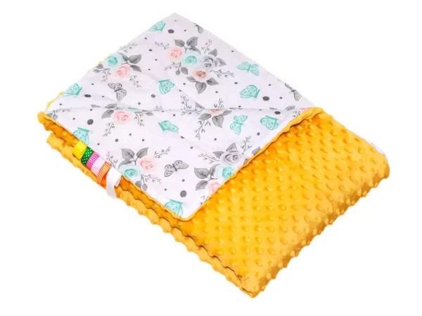 Kocyk MINKY bawełna Róża Biała Miód