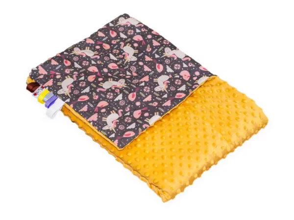 Kocyk MINKY bawełna Koniki Brąz Miód