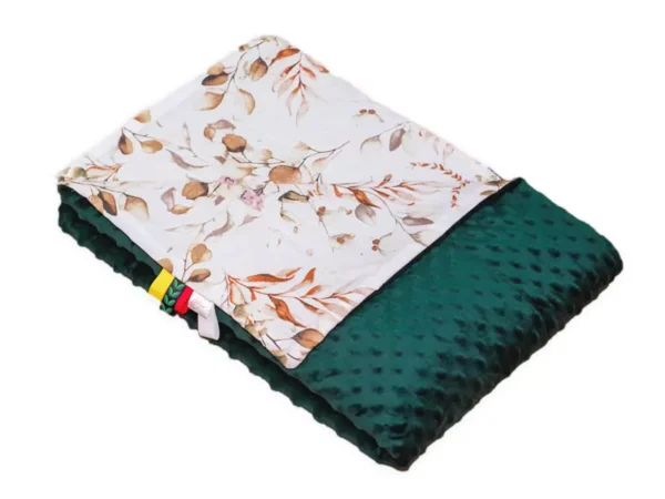 Kocyk MINKY bawełna Eukaliptus Zieleń Butelkowa