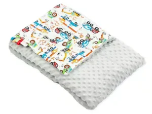 Kocyk MINKY bawełna Koparki Szary