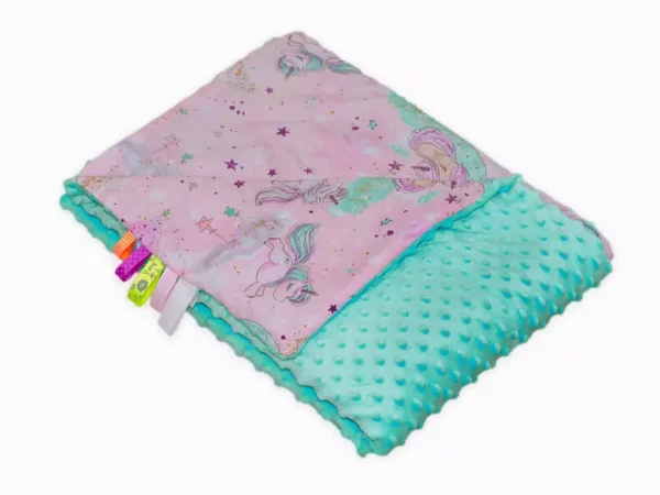 Kocyk MINKY bawełna Jednorożce Miętowy