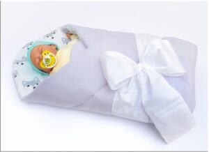 rożek niemowlęcy usztywniony prosty szare/lisek