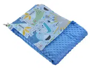 Kocyk  MINKY wzór jeans-dinozaury