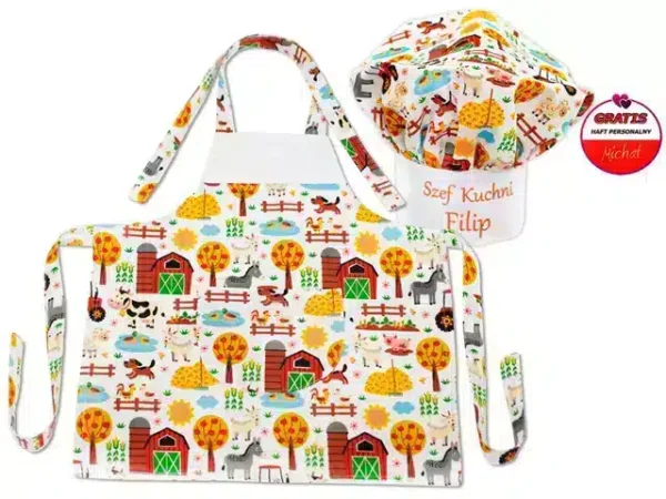 KOMPLET "MAŁEGO KUCHARZA" WZÓR FARMA