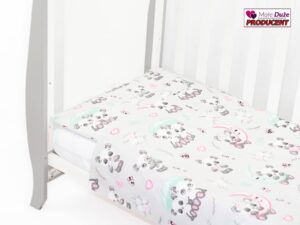 Pościel do łóżeczka 90x120 wzór panda szara