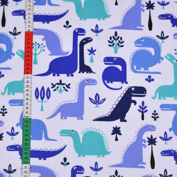 Pościel do łóżeczka 90x120 wzór dinozaury niebieskie