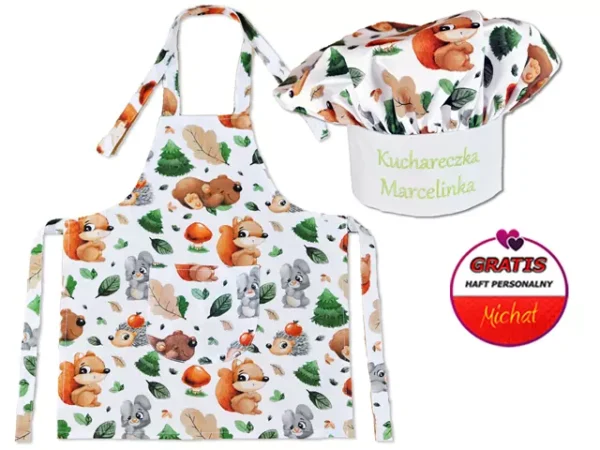 KOMPLET "MAŁEGO KUCHARZA" WZÓR ZWIERZAKI