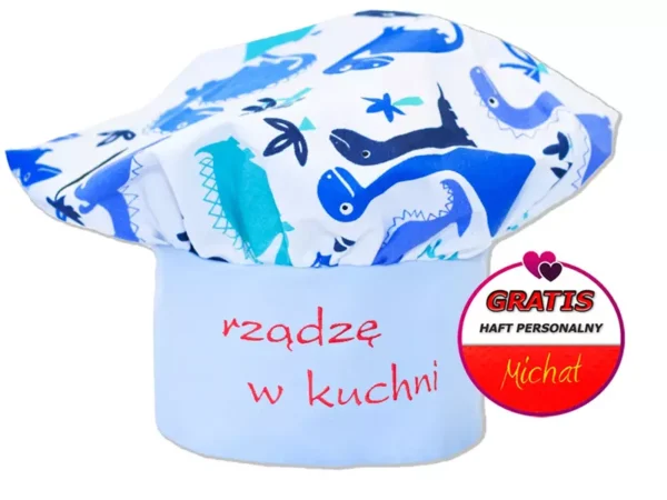 Czapka kucharska personalizowana HAFT Dino