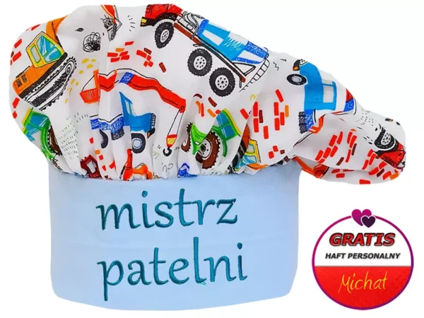 Czapka kucharska personalizowana HAFT Koparki