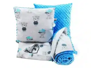 POŚCIEL DO PRZEDSZKOLA wzór turkus miś