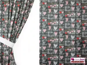 Zasłony do pokoju dziecka Serca Grafit