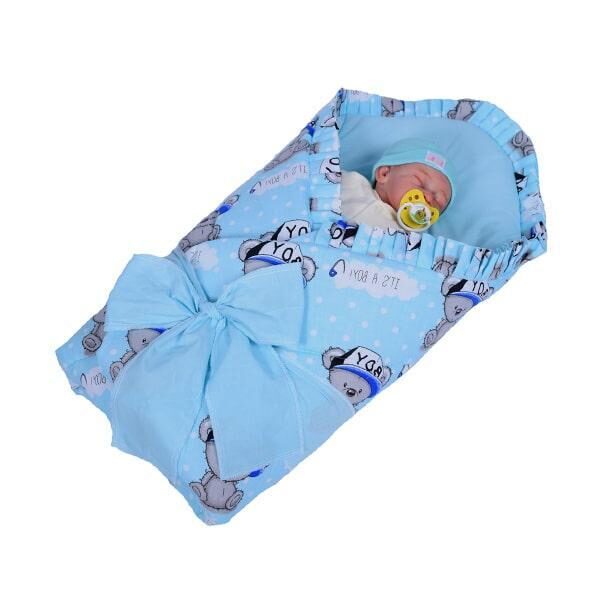 Rożek Niemowlęcy Boy / Błękit / Miękki z Falbanką