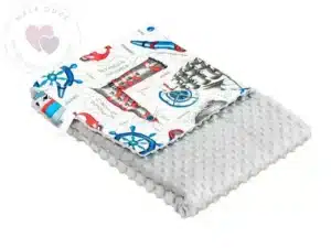 Kocyk MINKY bawełna  szare stery