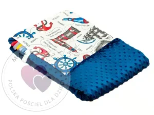 Kocyk MINKY bawełna navy stery