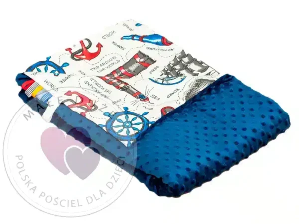 Kocyk MINKY bawełna navy stery