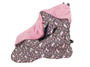 OTULACZ kocyk śpiworek do nosidełka fotelika wózka róż retro  - koniki brąz