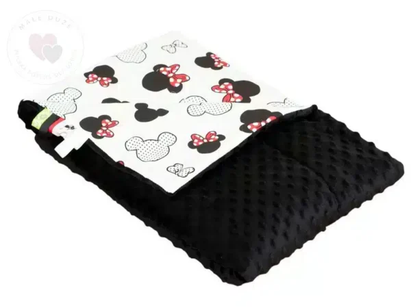 Kocyk MINKY bawełna czarne myszka