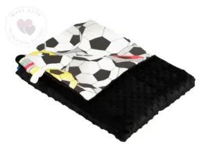 Kocyk MINKY bawełna czarne piłki