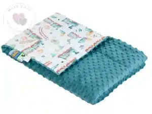 Kocyk MINKY bawełna szmaragd ciuchcia