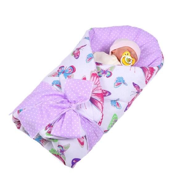 rożek niemowlęcy miękki prosty kolorowe motyle