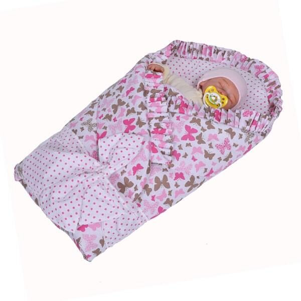 Rożek Niemowlęcy Motylki / Kropeczki / Miękki z Falbanką
