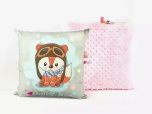 PODUSZKA MINKY DLA DZIECKA-PODUSZKA LISEK róż