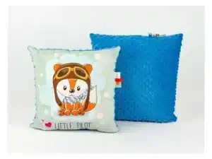 PODUSZKA MINKY DLA DZIECKA-PODUSZKA LISEK jeans