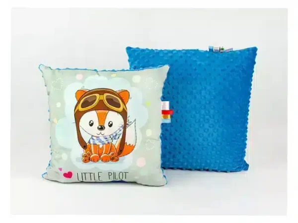 PODUSZKA MINKY DLA DZIECKA-PODUSZKA LISEK jeans