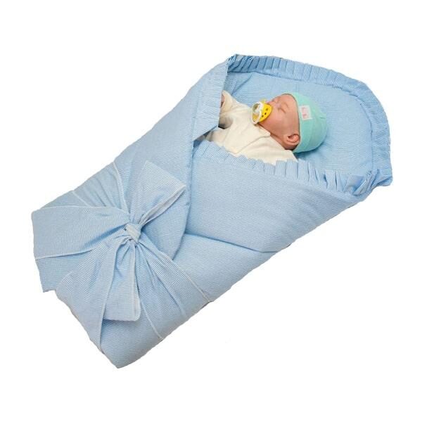 Rożek Niemowlęcy Paseczki / Niebieskie / Miękki z Falbanką