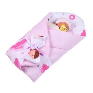 rożek niemowlęcy usztywniony prosty róż kropeczki/księżniczka