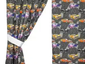 ZASŁONY DO POKOJU DZIECKA wzór wyścigówki