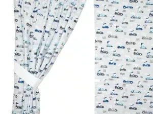 ZASŁONY DO POKOJU DZIECKA wzór zając w aucie