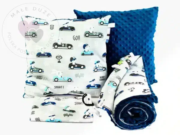 Pościel do przedszkola zając w aucie 100x135 bawełniana