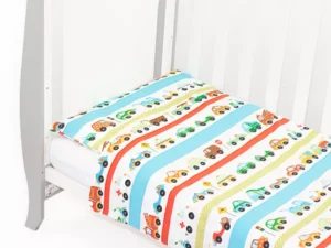 KOMPLET POŚCIELI BAWEŁNIANEJ autka na pasach