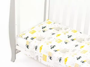 KOMPLET POŚCIELI BAWEŁNIANEJ wzór żółte samochody