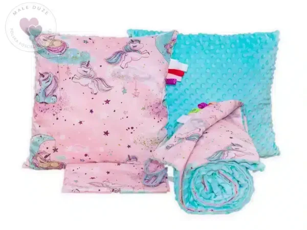 Pościel do przedszkola jednorożec różowy 100x135 bawełniana