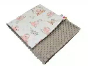 Kocyk  MINKY wzór zimny beż-świnki