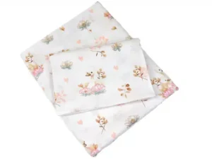 Pościel do łóżeczka 90x120 wzór białe łabędzie