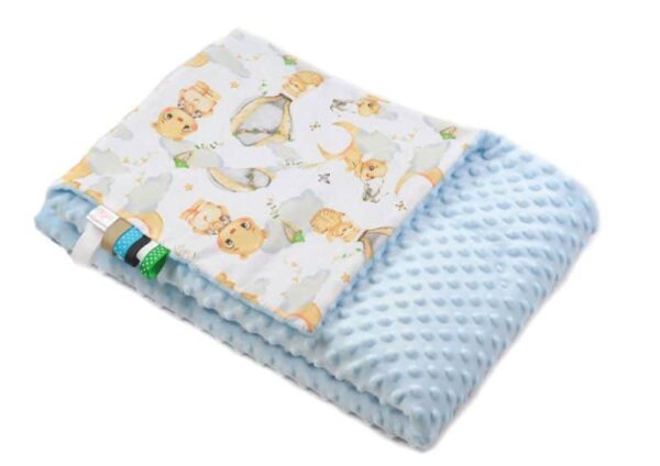 Kocyk  MINKY bawełna błękit balon