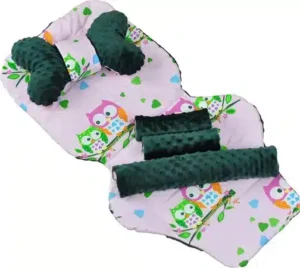 WKŁADKA DO WÓZKA SPACEROWEGO wzór sowa zielona