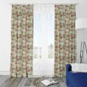 Zasłony do pokoju dziecka zielone byczki