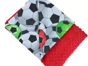 Kocyk MINKY bawełna Czerwony piłka