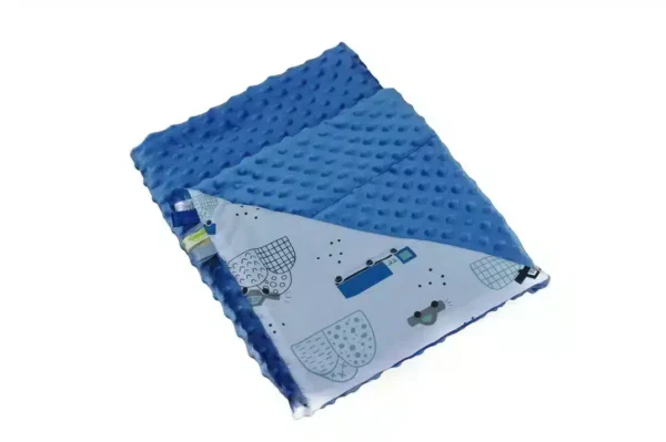 Kocyk MINKY wzór jeans-auto-na-górce