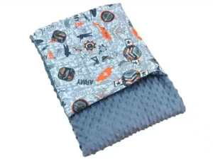 Kocyk MINKY bawełna grafit wojsko