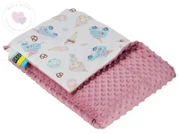 Kocyk MINKY bawełna retro lody