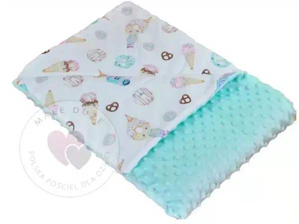 Kocyk MINKY bawełna mięta lody